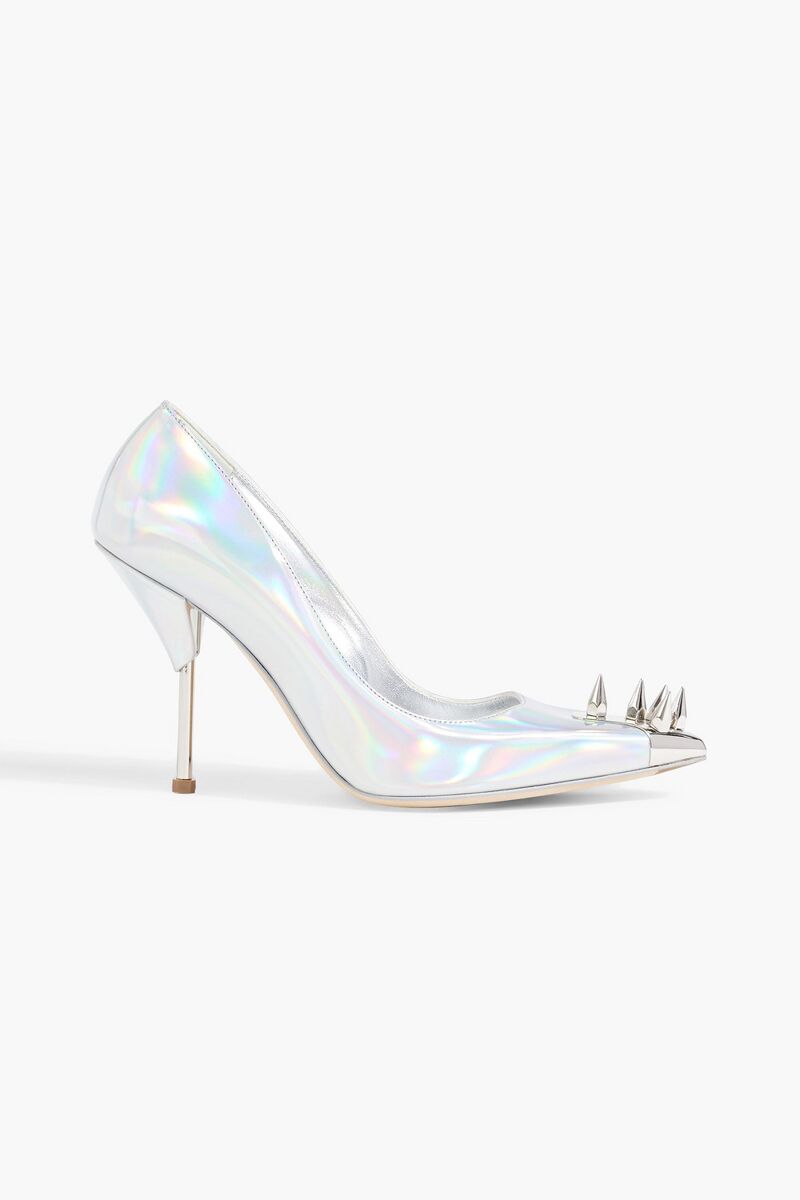 McQueen - Punk Stud iridescent leather pumps - Metallic - EU 40