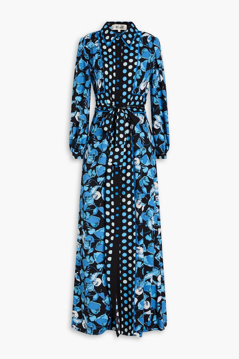 Diane von Furstenberg - Joshua printed crepe maxi dress - Blue - US 0