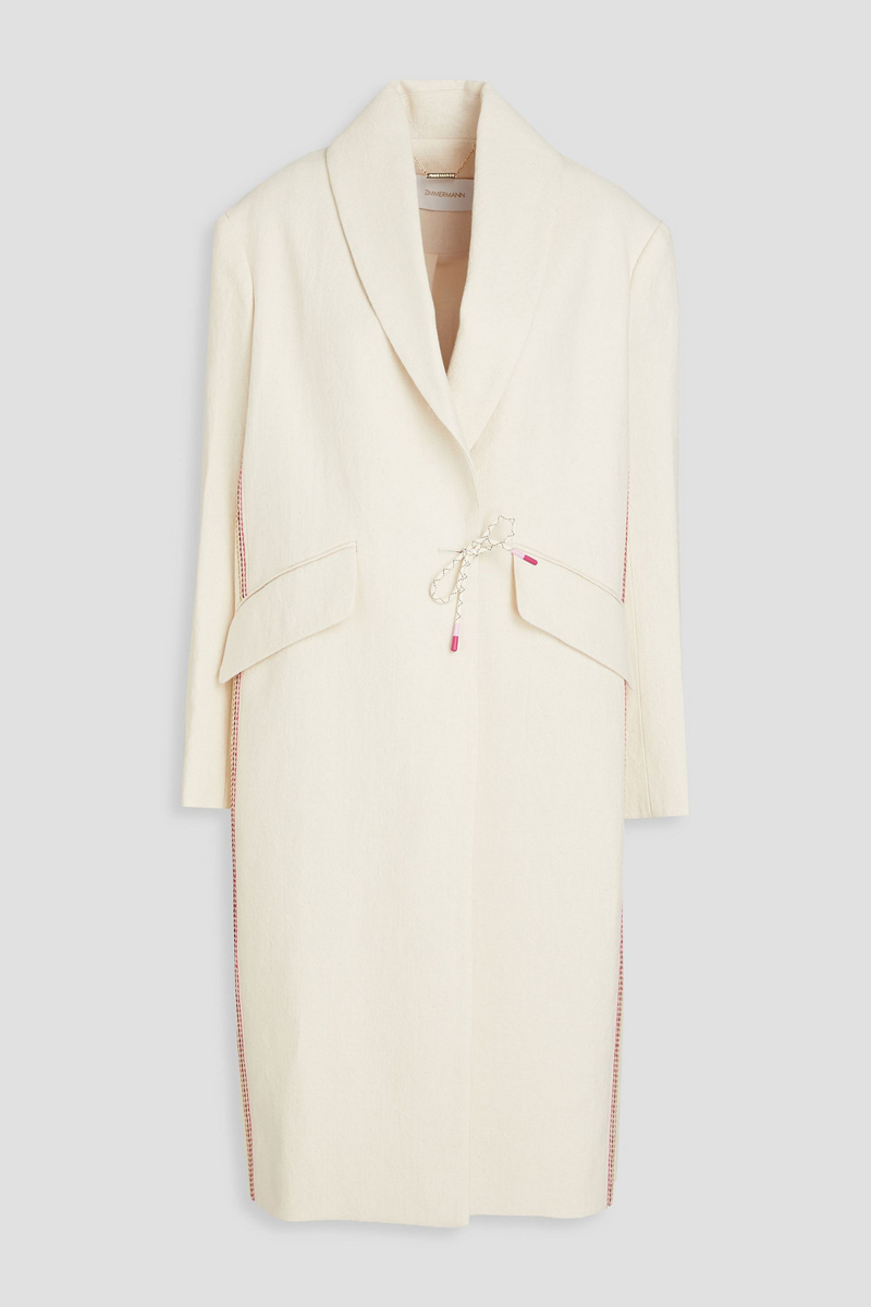 zimmermann - cotton and linen-blend coat - white - 00