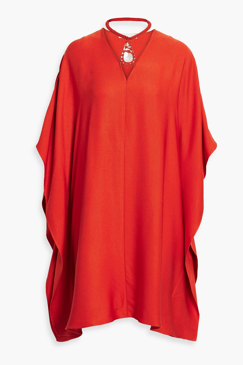 Chloé - Embellished draped silk mini dress - Red - FR 34