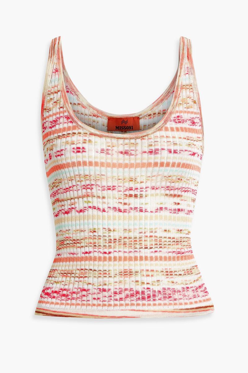 Missoni - Space-dyed ribbed-knit tank - Orange - IT 38