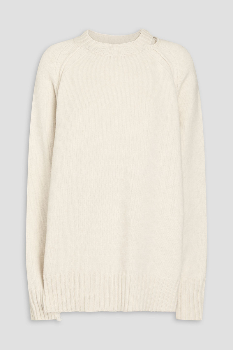 róhe - cutout merino wool and cashmere-blend sweater - white - de 38