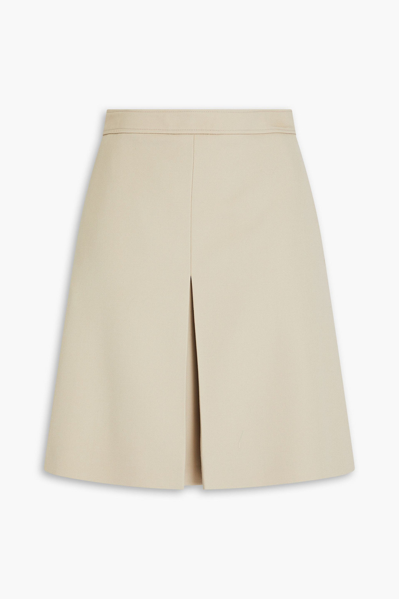 chloé - pleated twill mini skirt - neutral - fr 42