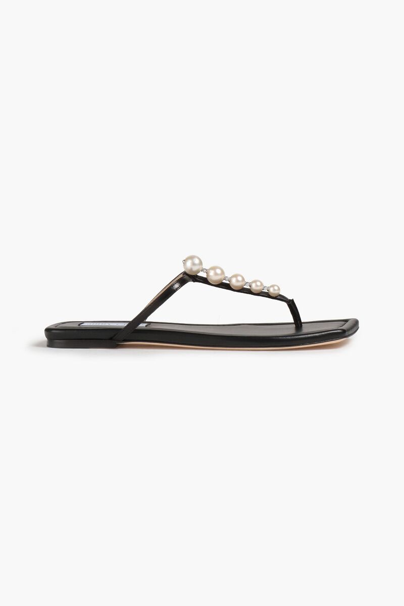 Jimmy Choo - Alaina embellished leather sandals - Black - EU 35.5