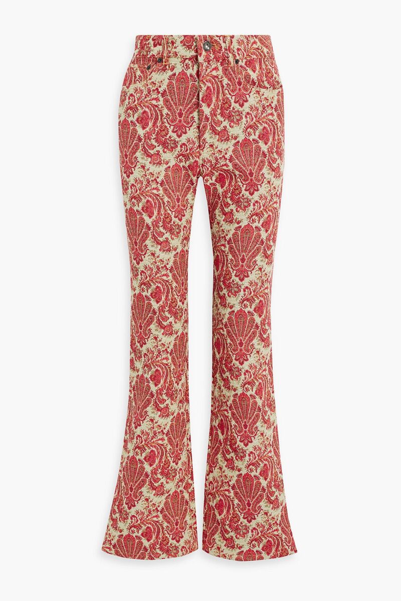 RABANNE - Jacquard flared pants - Red - FR 36