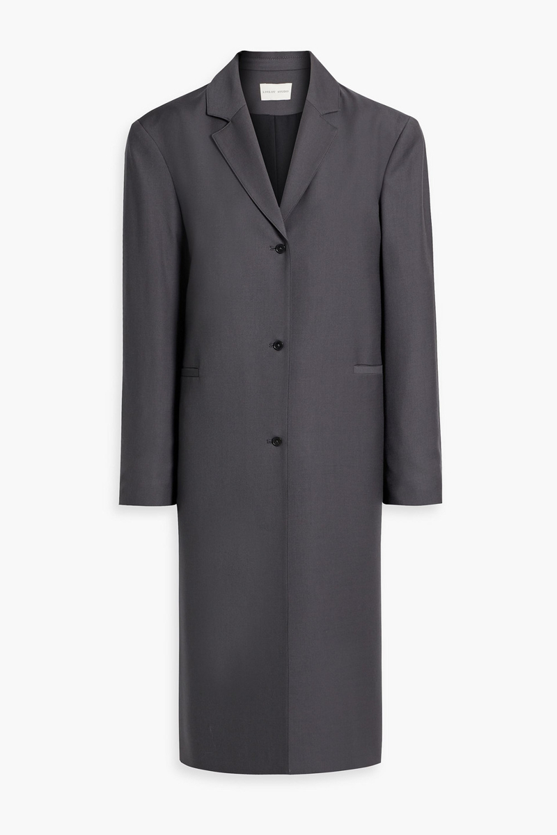 loulou studio - wool-crepe coat - gray - m