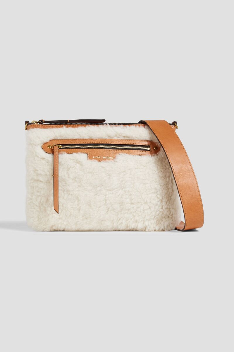 Isabel Marant - Nessah shearling shoulder bag - White - OneSize