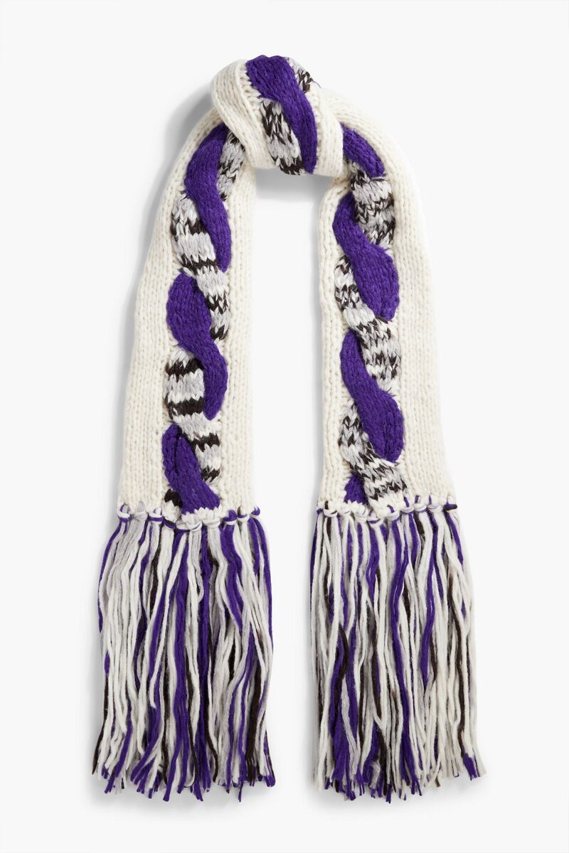 Missoni - Fringed cable-knit alpaca-blend scarf - Blue - OneSize