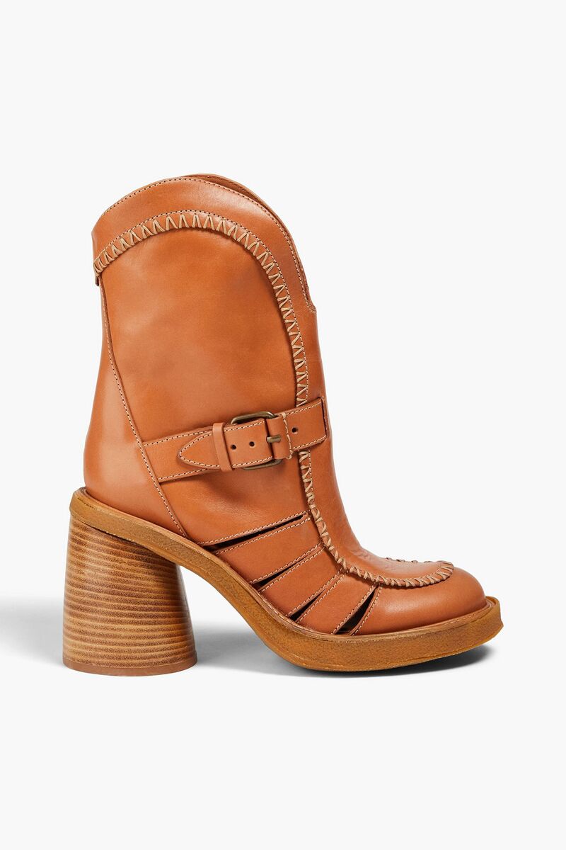 Zimmermann - Whipstitched leather ankle boots - Brown - EU 41