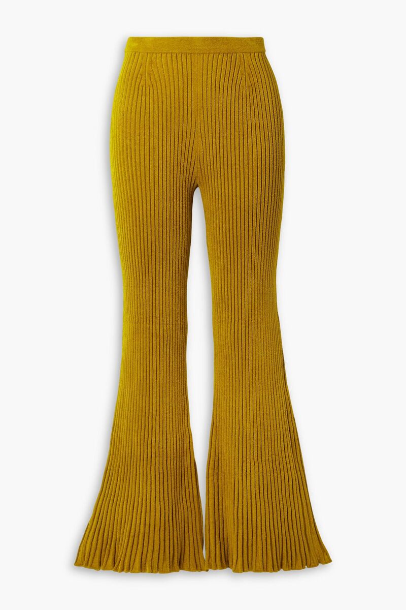 Proenza Schouler - Ribbed velvet flared pants - Yellow - XXS