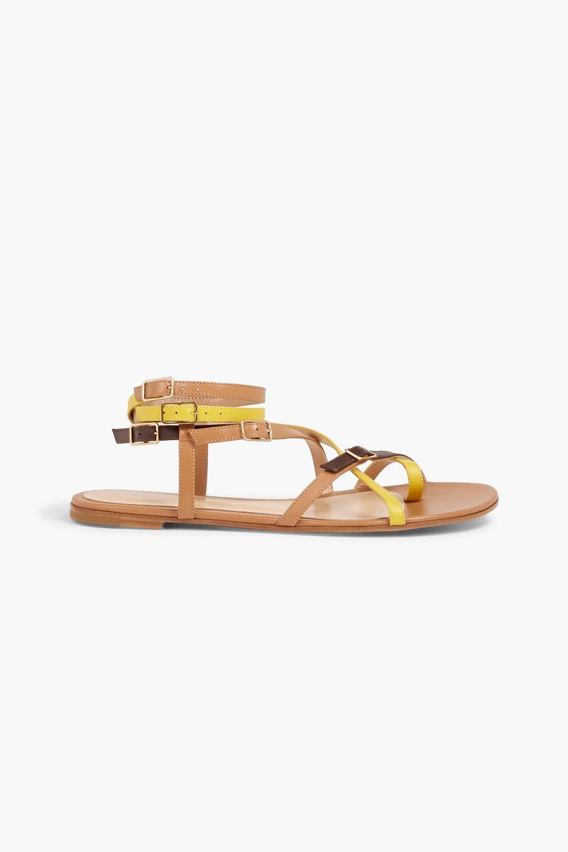 Gianvito Rossi - Cassandra buckled leather sandals - Yellow - EU 36