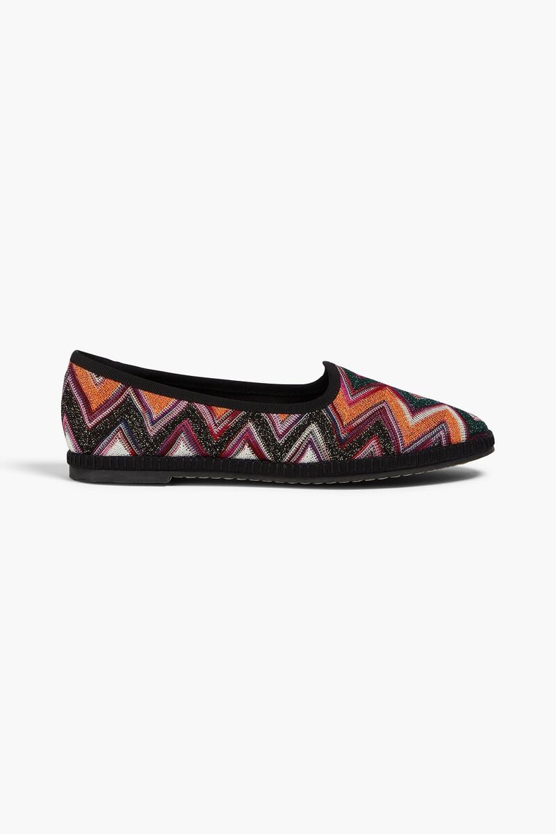 Missoni - Metallic crochet-knit slippers - Black - EU 37
