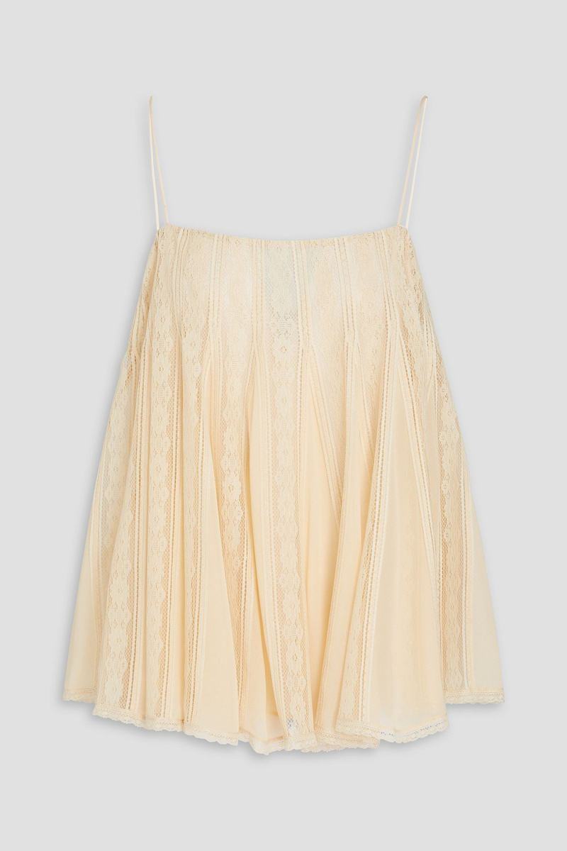 zimmermann - chantilly lace and chiffon top - white - 1