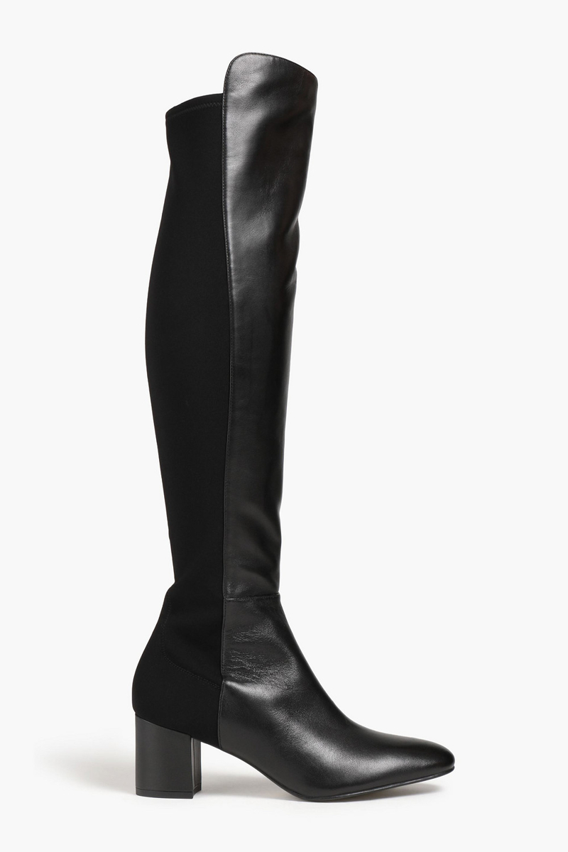 Stuart Weitzman - Gillian microstretch and leather over-the-knee boots - Black - EU 38.5