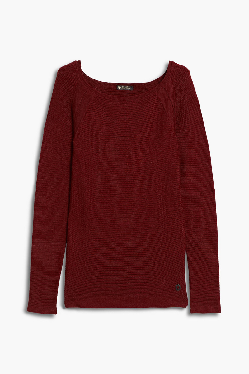 loro piana - layered ribbed cashmere and silk-blend sweater - burgundy - it 44