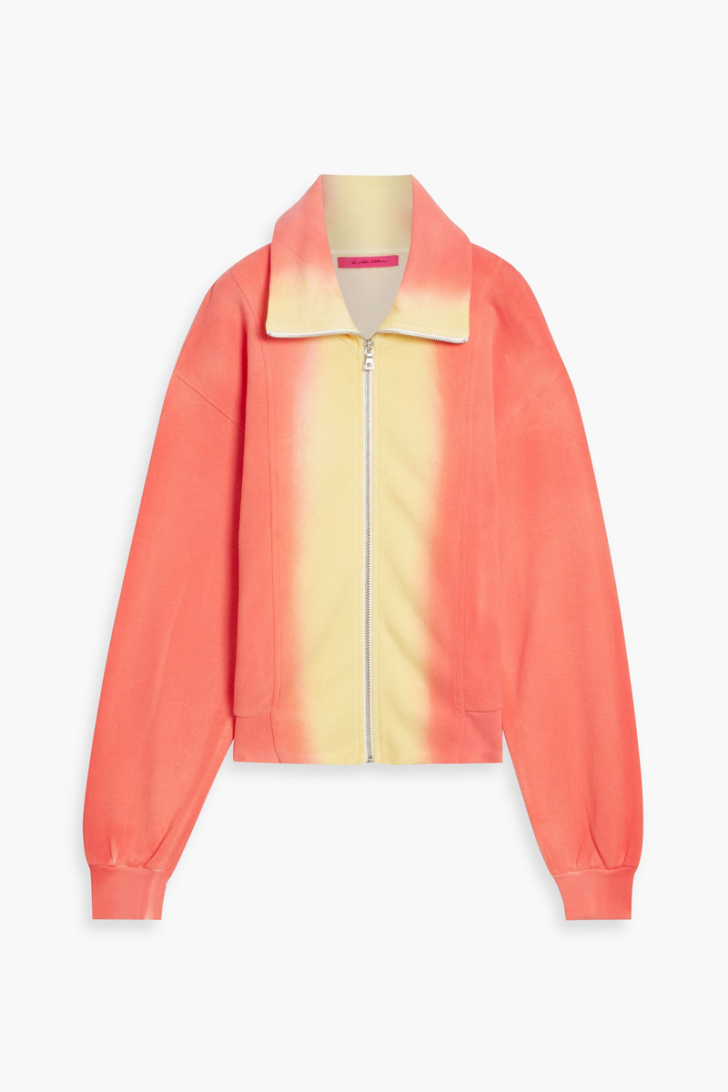 the elder statesman - daily spray tie-dyed cotton and cashmere-blend jacket - orange - s