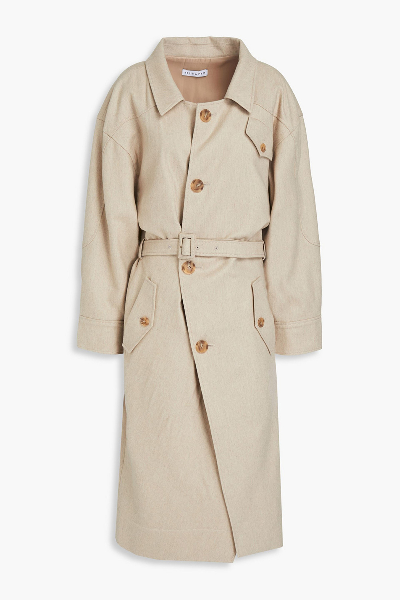 Rejina Pyo - Conie belted wool-blend midi shirt dress - White - UK 8