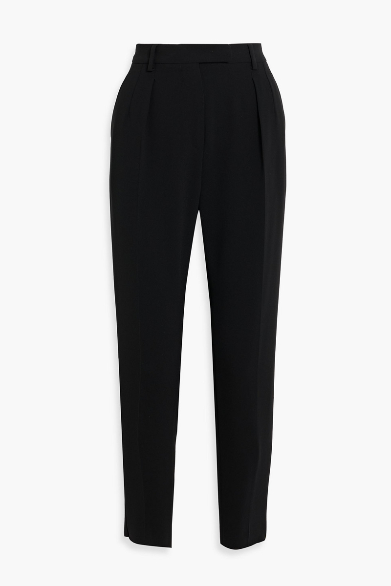 max mara - selva crepe slim-leg pants - black - it 36
