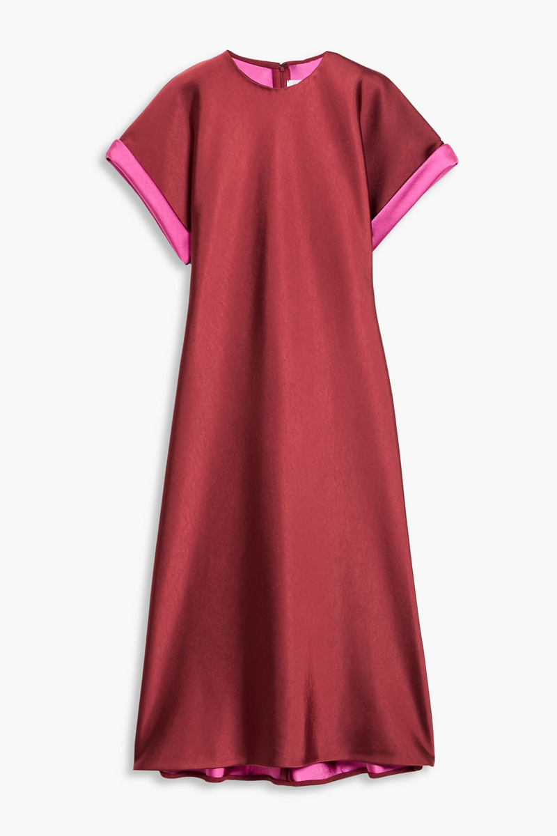 carolina herrera - satin midi dress - red - us 0
