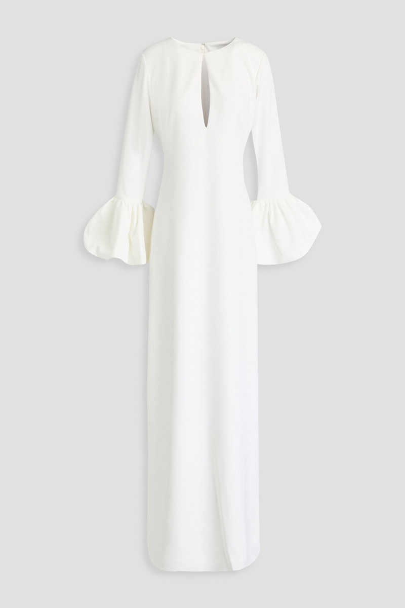 marchesa notte - cutout crepe maxi dress - white - us 6