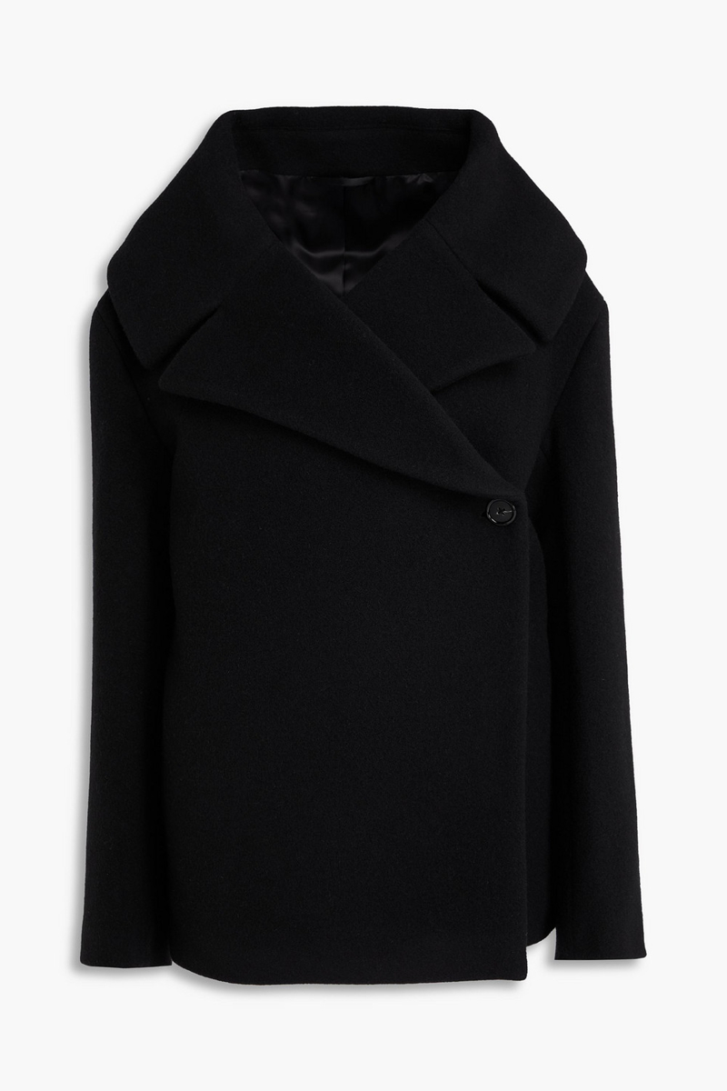 toteme - double-breasted wool-blend felt jacket - black - fr 32