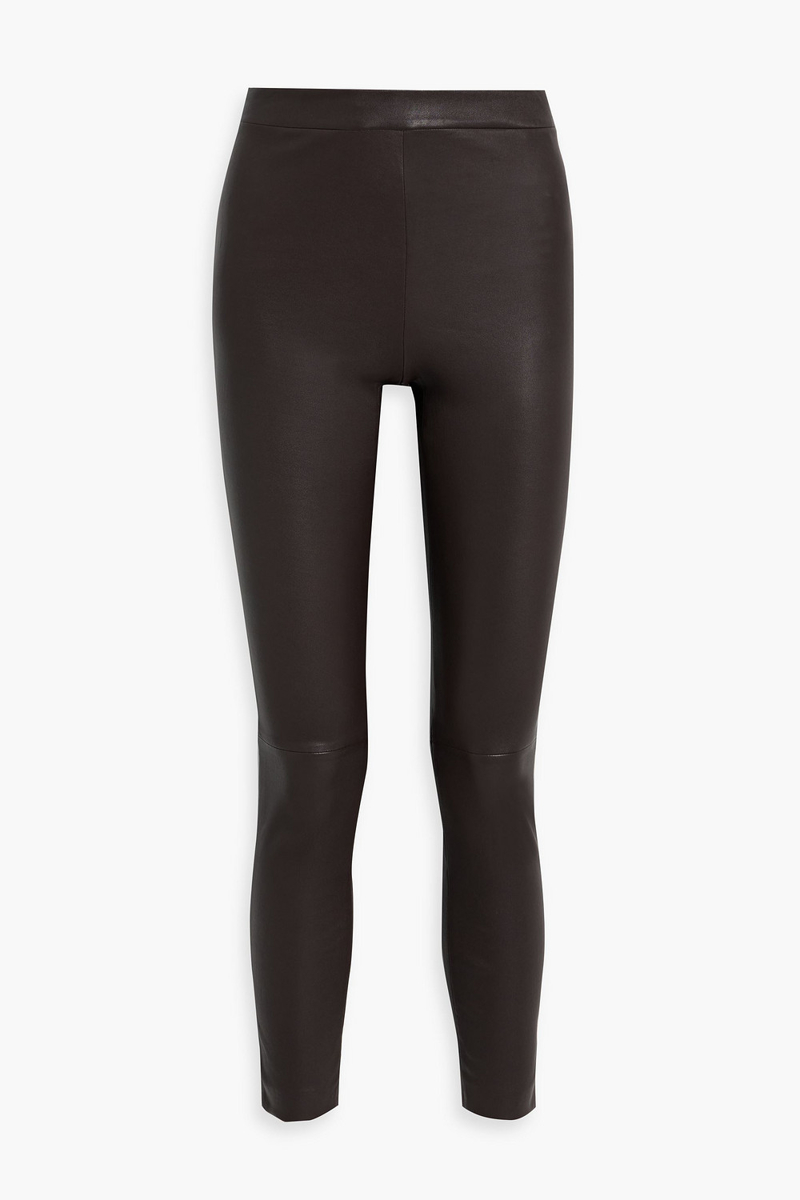 theory - adbelle leather leggings - brown - us 00