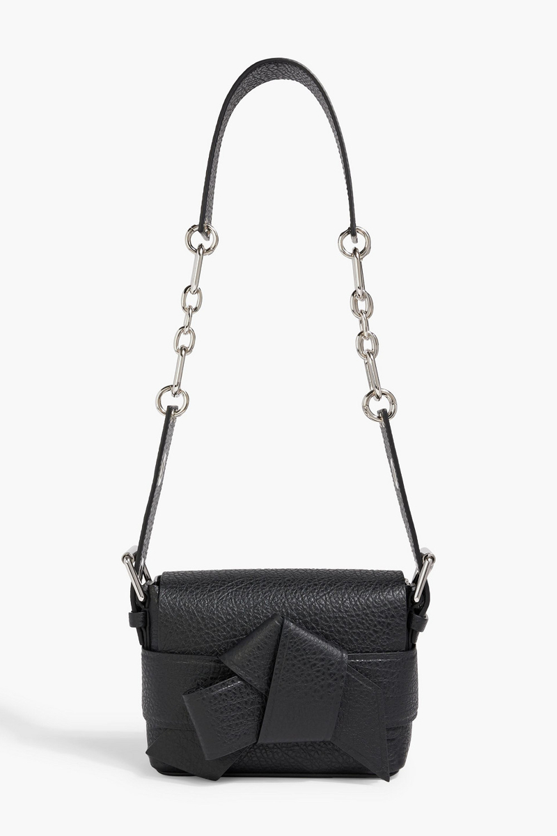 acne studios - musubi pebbled-leather shoulder bag - black - onesize