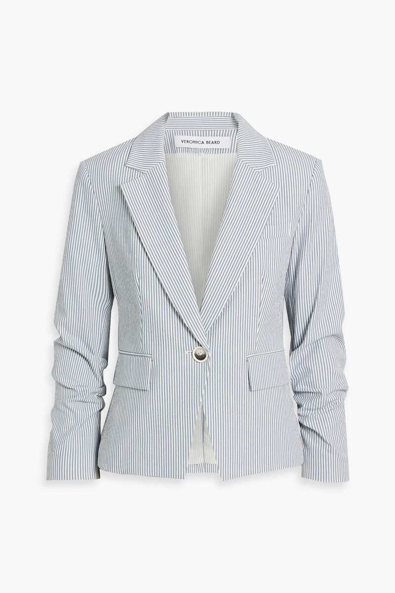 Veronica Beard - Aaliyah striped cotton-blend blazer - Blue - US 12