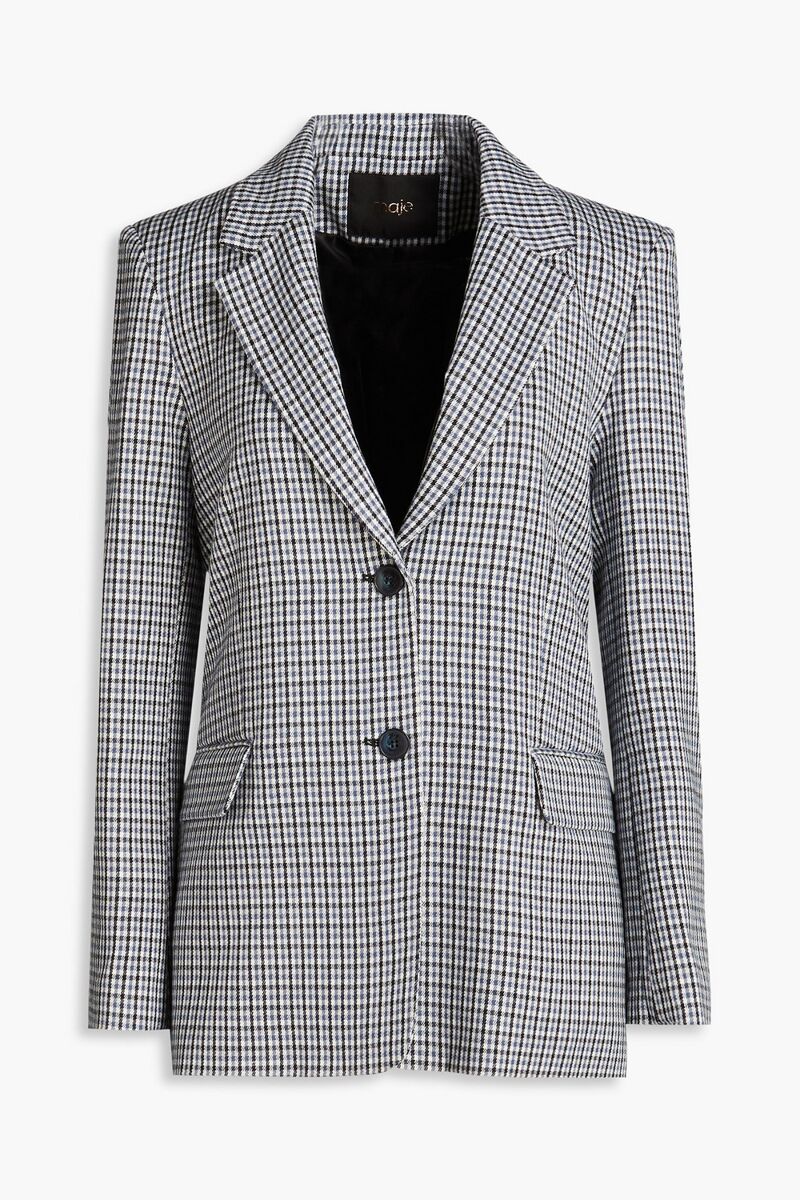 Maje - Checked twill blazer - Blue - FR 36