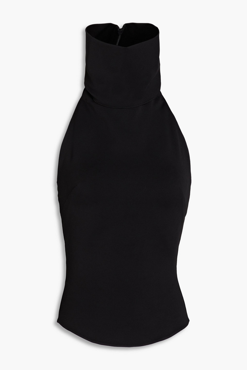 16ARLINGTON - Cassandra open-back jersey turtleneck top - Black - UK 12