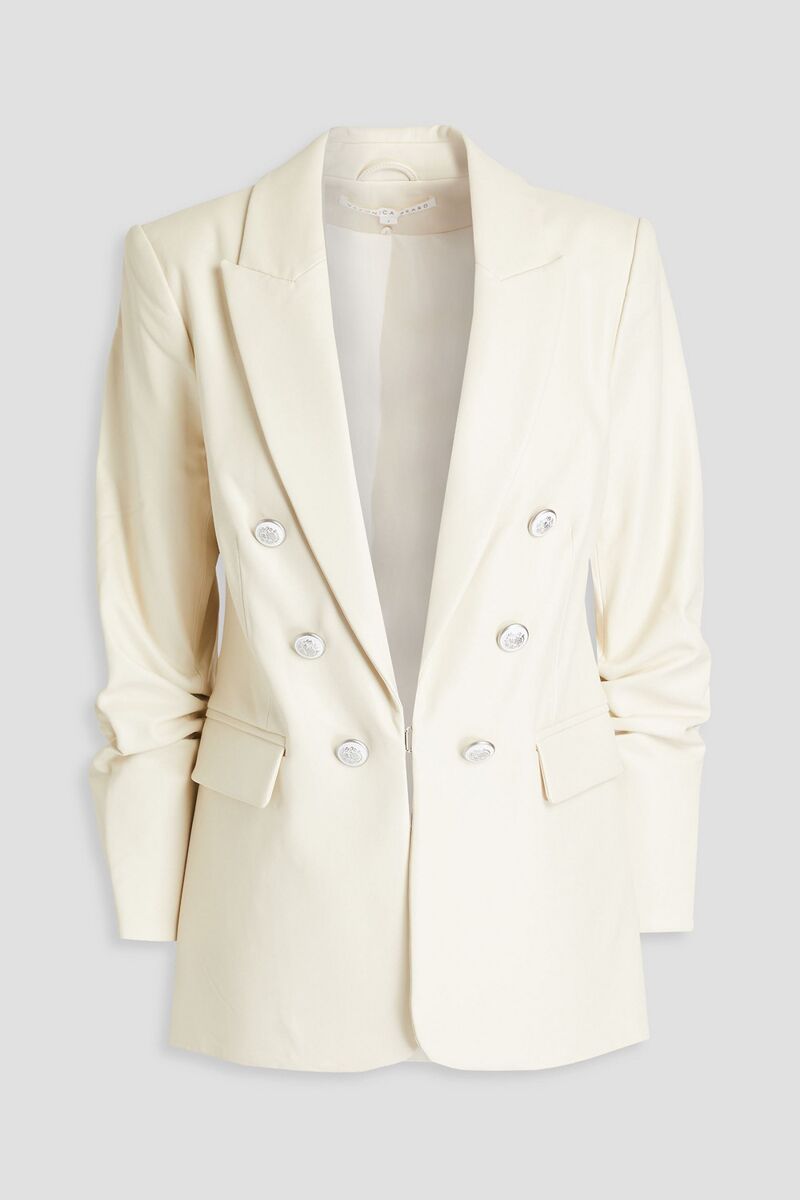 Veronica Beard - Beacon Dickey faux leather blazer - White - US 12