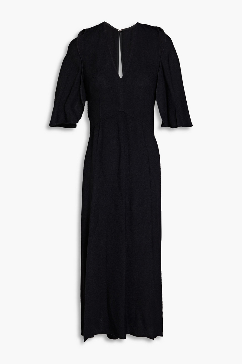 Victoria Beckham - Cold-shoulder cutout crepe midi dress - Black - UK 8