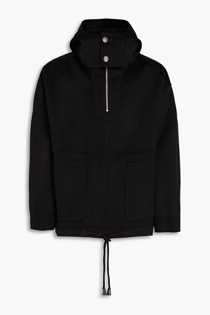 Nanushka - Wool and silk-blend felt hooded jacket - Black - S