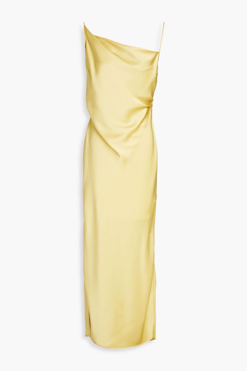 Nanushka - Lennie ruched satin midi slip dress - Yellow - M