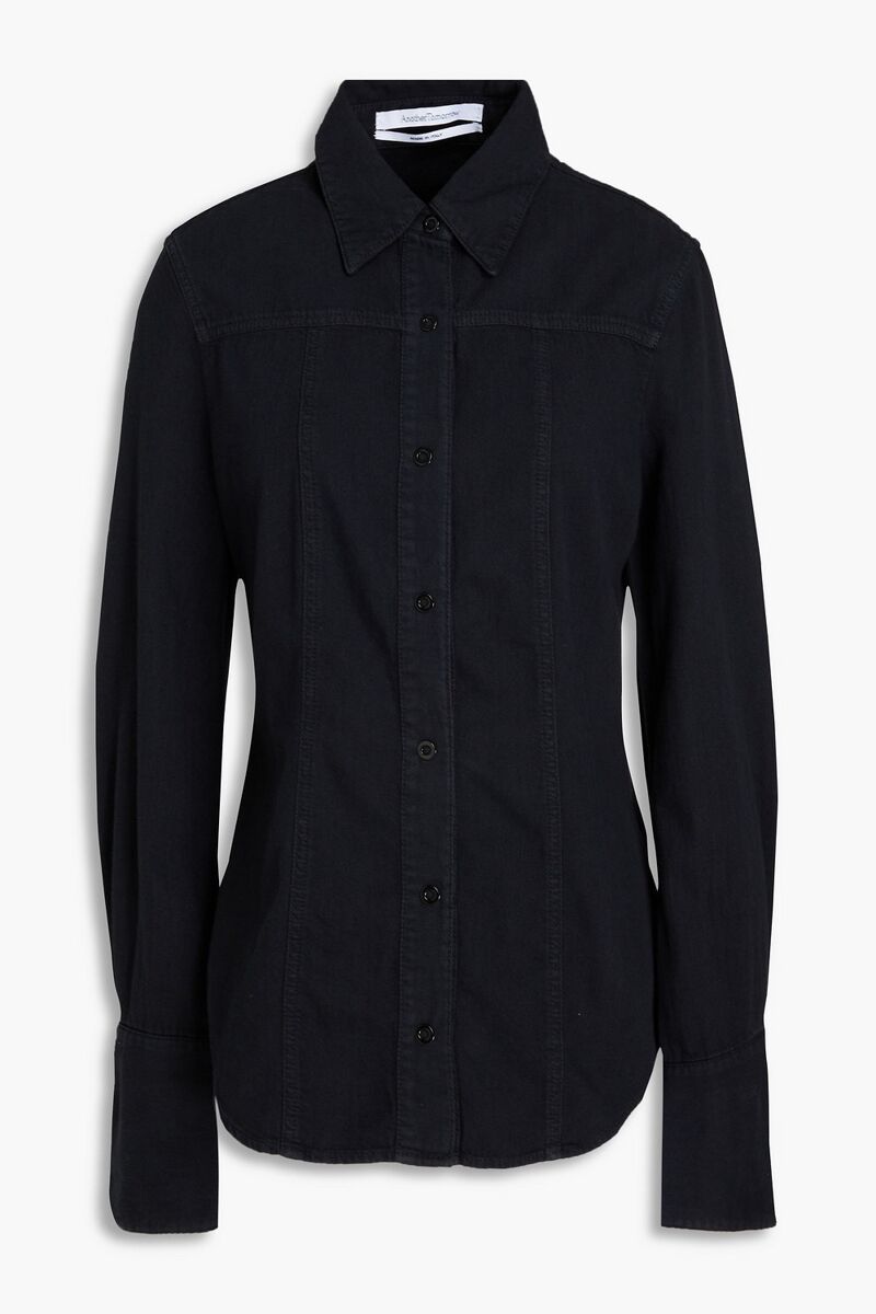 Another Tomorrow - Cotton-chambray shirt - Black - IT 42