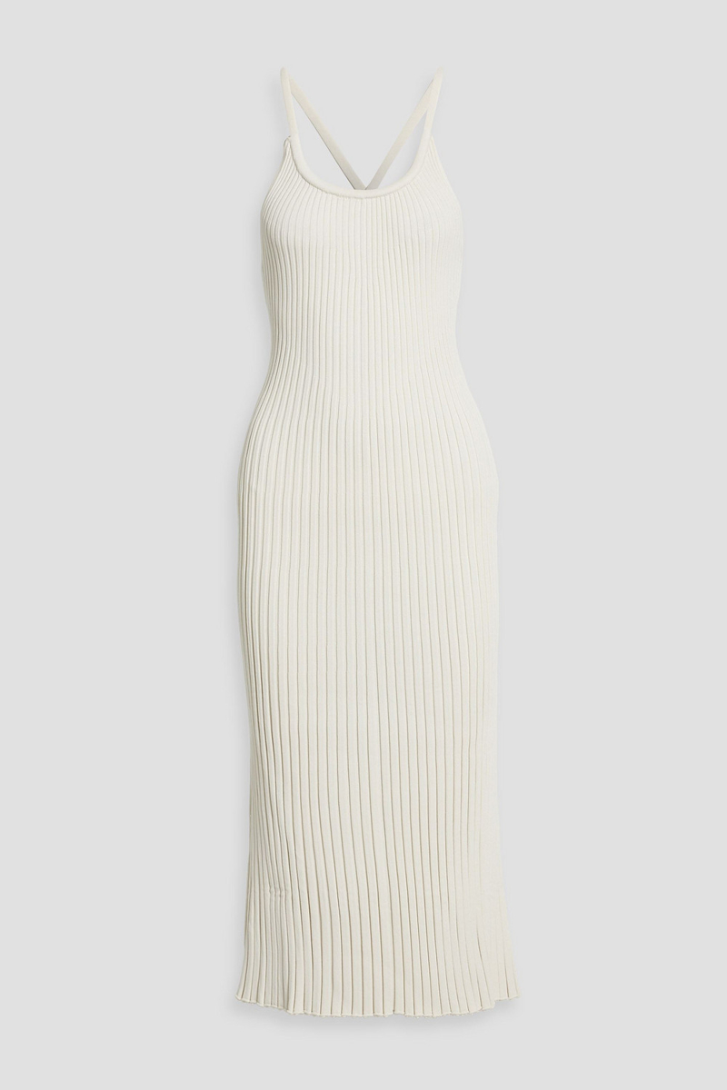 proenza schouler - vida ribbed-knit midi dress - white - m