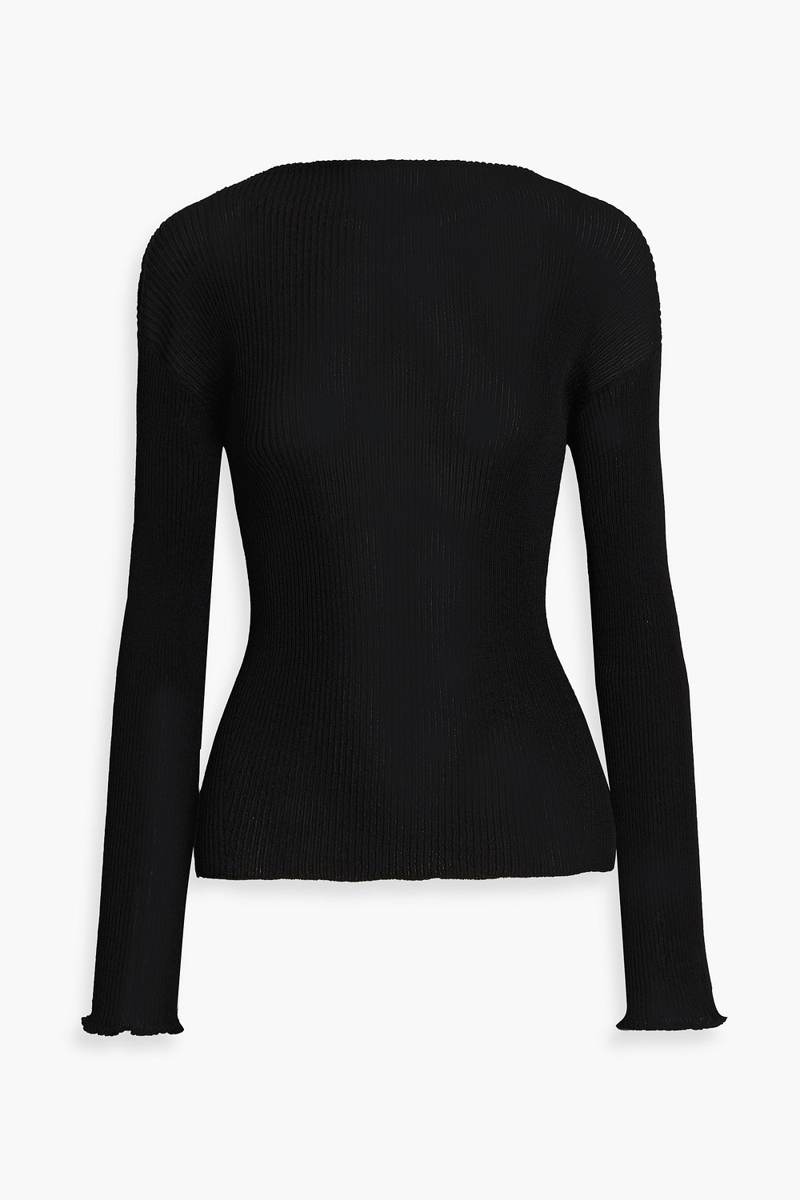 proenza schouler - camille ribbed-knit sweater - black - m