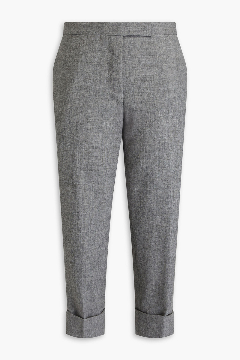 thom browne - cropped wool tapered pants - gray - it 46