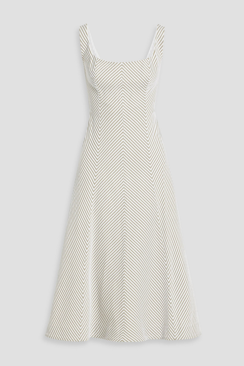 carolina herrera - embroidered cotton midi dress - white - us 8