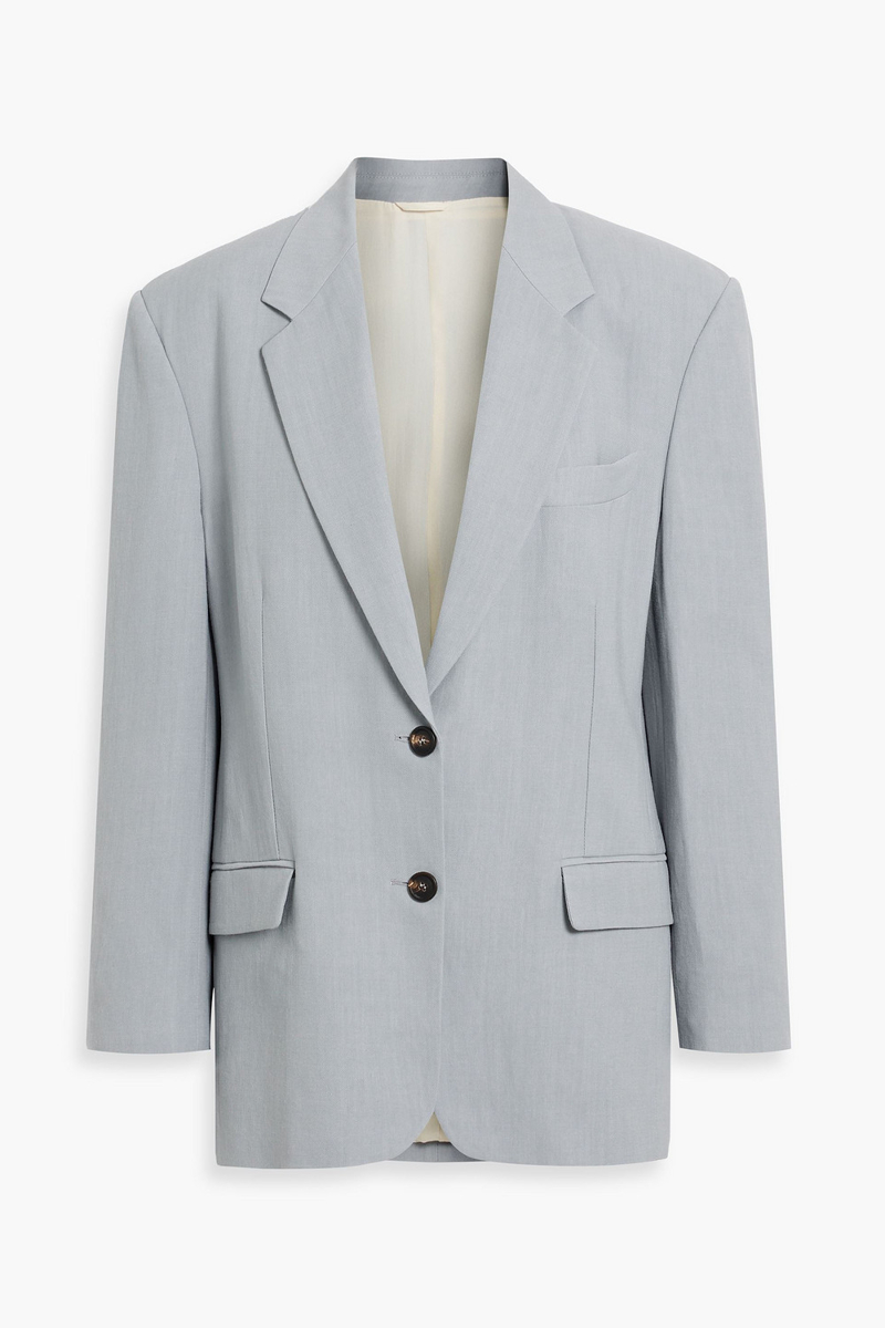 brunello cucinelli - bead-embellished twill blazer - blue - it 42