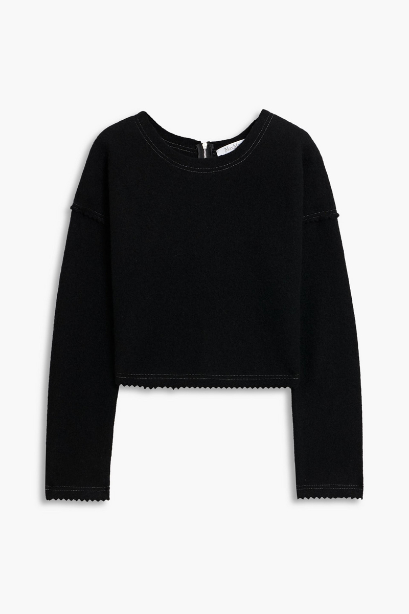 max mara - crespo wool and cashmere-blend sweater - black - m