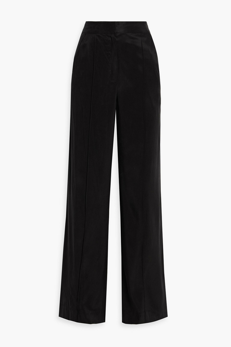 veronica beard - grigore cupro-blend wide-leg pants - black - us 6
