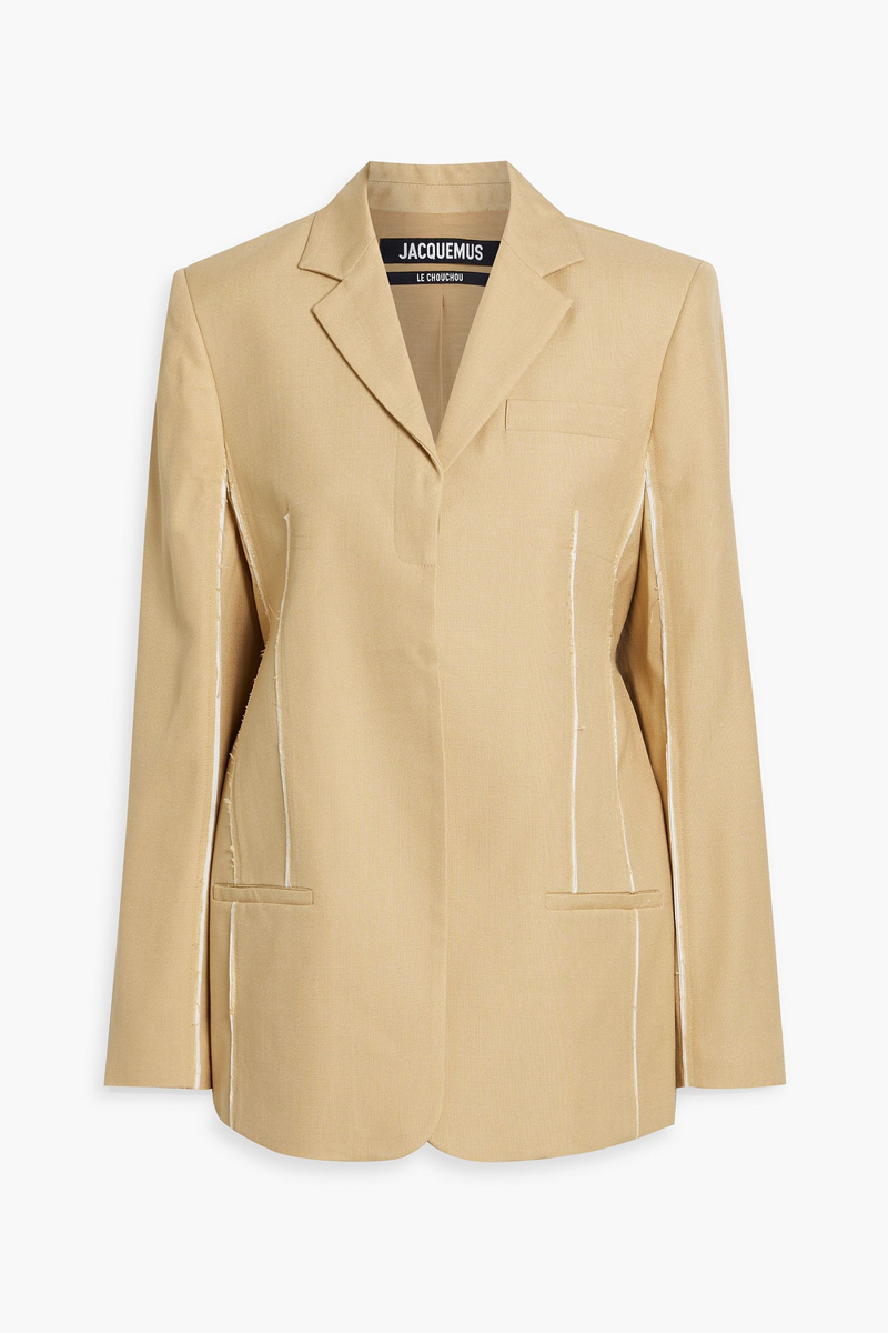 jacquemus - caraco belted woven blazer - neutral - fr 34