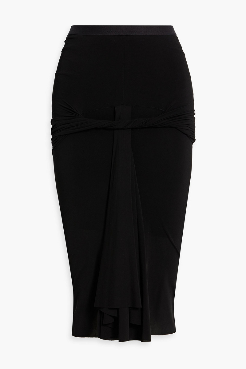 rick owens - twisted cupro-blend jersey skirt - black - it 46