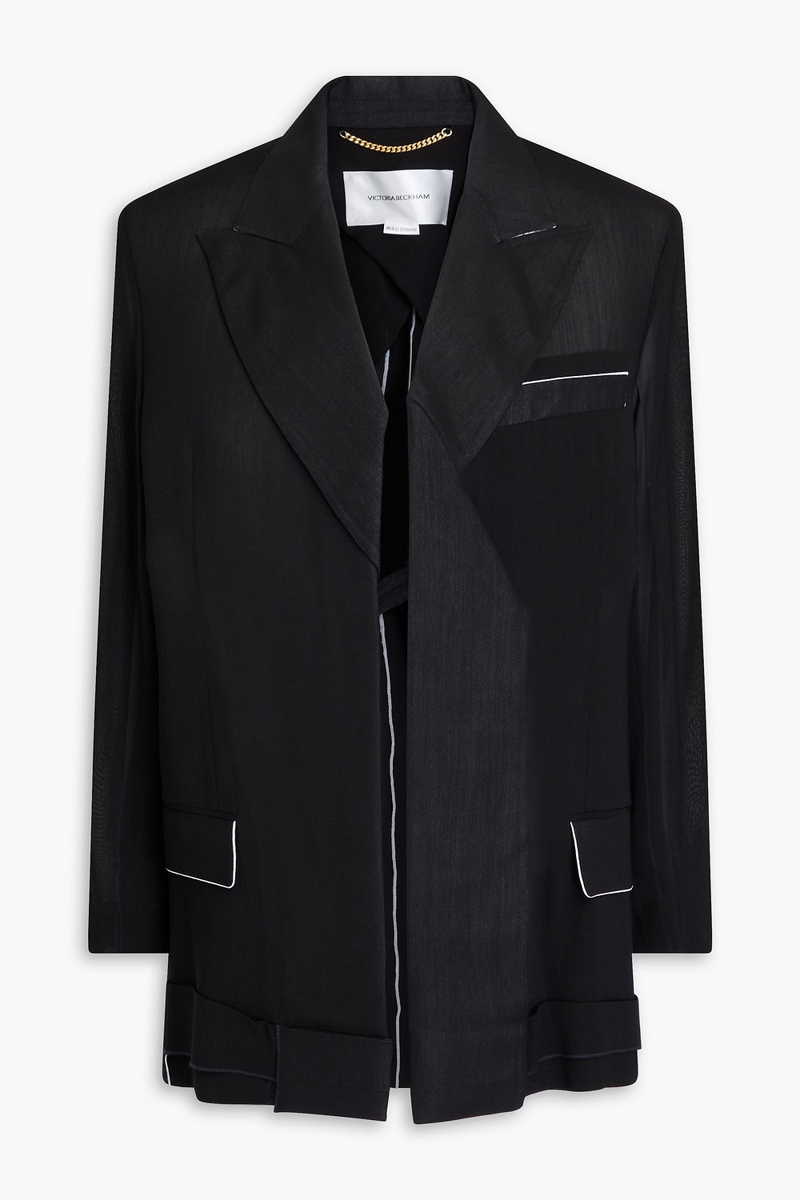 victoria beckham - crepe blazer - black - uk 6