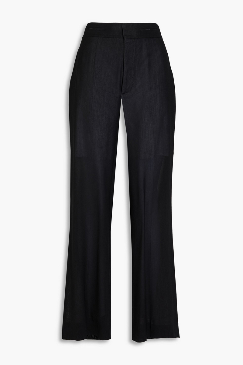 victoria beckham - crepe straight-leg pants - black - uk 10
