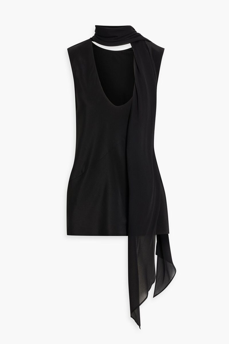 Helmut Lang - Silk crepe de chine top - Black - M