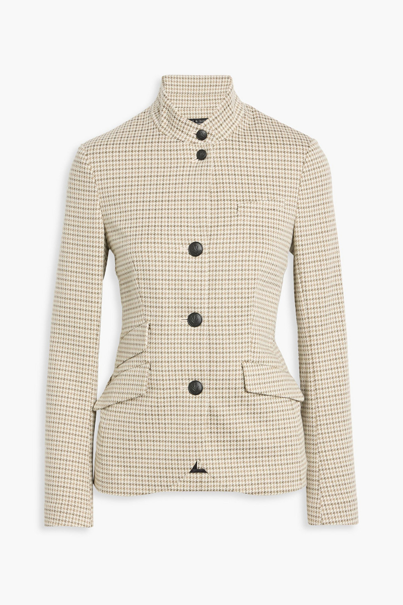rag & bone - slade houndstooth cotton-blend blazer - neutral - us 0