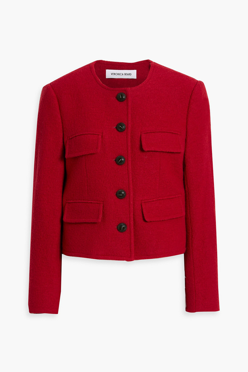 veronica beard - leslie wool jacket - red - us 00