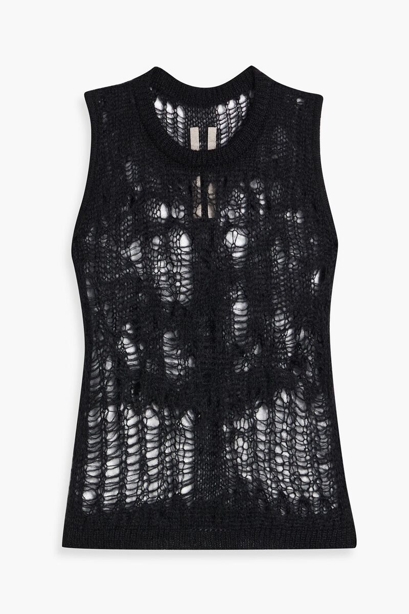 Rick Owens - Spider open-knit tank - Black - S